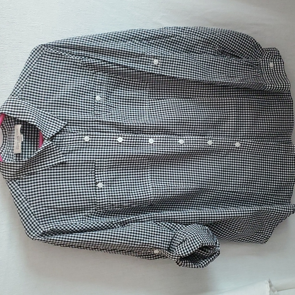 **4/$20** Jones New York black gingham shirt
